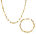 Set 8.5mm Gold Lined Pattern Belcher Chain and Bracelet