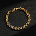 Set 8.5mm Gold Lined Pattern Belcher Chain and Bracelet