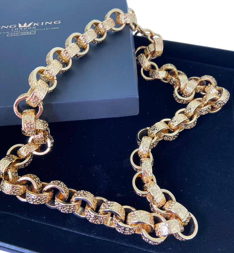 14mm Gold XL Ornate Belcher Chain