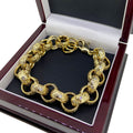 16mm Gold XXL Ornate Belcher Bracelet with Stones