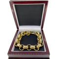 16mm Gold XXL Ornate Belcher Bracelet with Stones