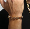 Luxury Gold 12mm Diamond Cut Pattern Belcher Chain and Bracelet Set (24 & 8 Inches)