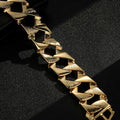 New Upgraded 27mm Gold Bark Chaps Cuban Curb Bracelet