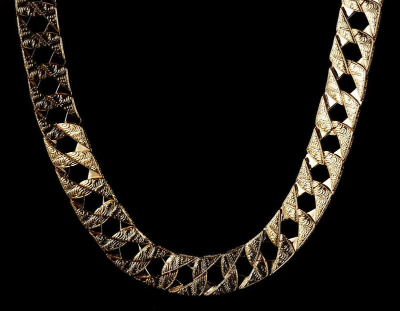Luxury Gold 26mm Ornate Chaps Cuban Curb Chain