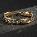 Luxury Gold 9mm Cuban Curb Chain and Bracelet Set (8 & 24 Inches)