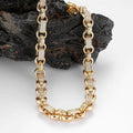 Premium Gold 10mm Gypsy Link with Stones Belcher Chain with Albert Clasp