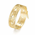 Luxury Gold Filigree Bangle Bracelet with Safety chain