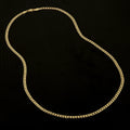 Gold Dummy Pendant with 4mm Cuban Chain