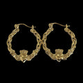 Premium Gold 40mm Claddagh Hoop Earrings with Stones