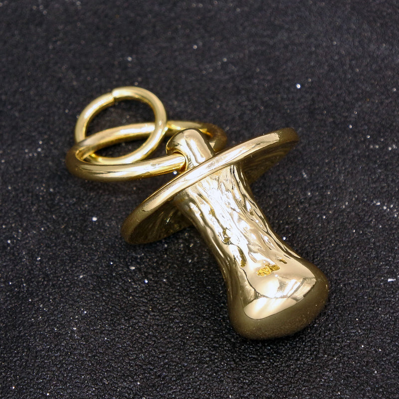 Gold Dummy Pendant with 4mm Cuban Chain