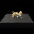 Gold Sulky Gypsy Horse Racing 3D Pendant (Chain Not Included)