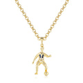 Gold Footballer Pendant with Stones