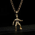 Gold Footballer Pendant with Stones