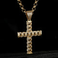XL Gold Cross Pendant with Belcher Chain