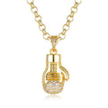 Premium Gold Boxing Glove Pendant with Stones Heavy Weight