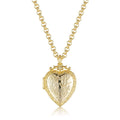Premium Gold Heart Locket with Bird and Flowers