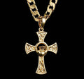 Heavy Gold Celtic Claddagh Cross Pendant