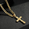 Heavy Gold Filigree Cross Pendant
