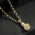 Premium Gold Boxing Glove Pendant with Belcher Chain