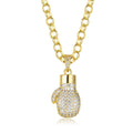 Premium Gold Boxing Glove Pendant with Belcher Chain