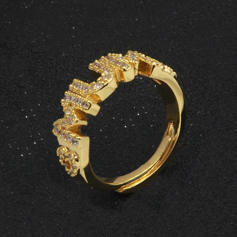 Gold MUM Heart Ring