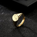 Gold Half Face Oval Ring