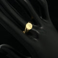 Gold Round Half Engraved Ring