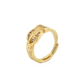 Gold Buckle Ring with Stones