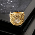 Waterproof Gold Saddle Ring with Stones with Sizes