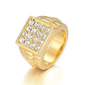 Premium Gold Waterproof Watchlink Ring with Stones