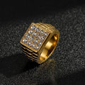 Premium Gold Waterproof Watchlink Ring with Stones