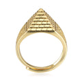 Waterproof Gold Adjustable Pyramid Ring