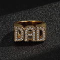 Premium Waterproof Gold Dad Ring with Stones