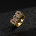Premium Waterproof Gold Dad Ring with Stones