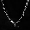 Silver Stars and Bars T-Bar Chain Necklace 20 inch