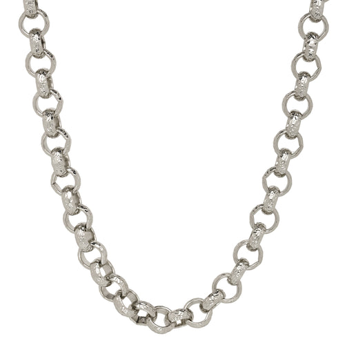 12mm Silver Diamond Patterned Belcher Chain-Bling King-Bling King